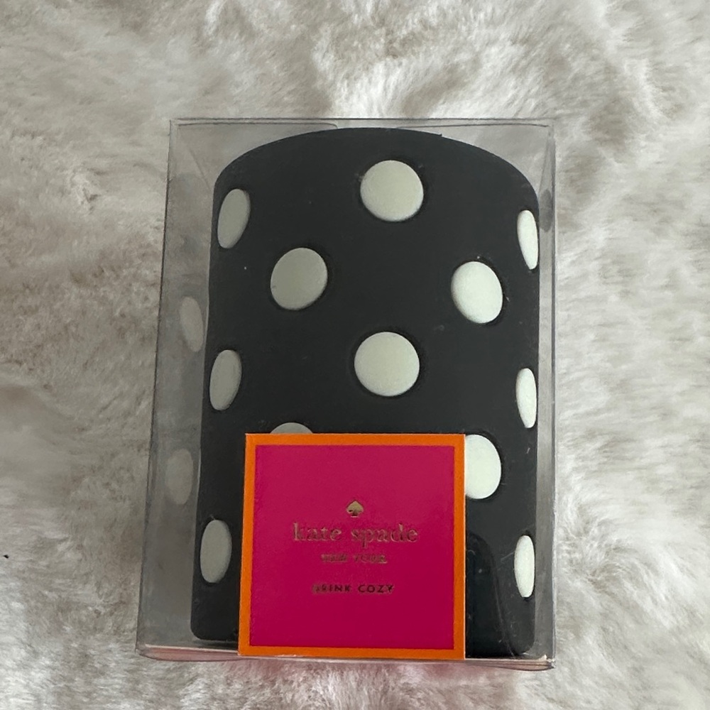 kate spade Black and White Polka Dot Drink Cozy